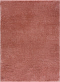 Rosava Dusty Pink Subtle Wavy Abstract Modern Minimalist Polyester Machine Woven Area Rug - Clearance