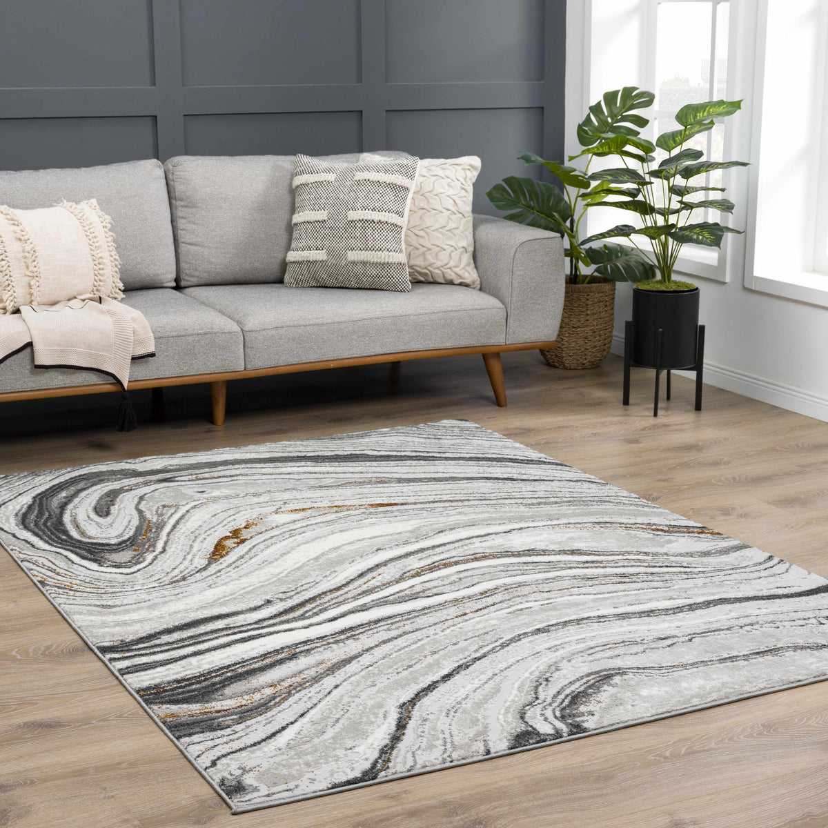 Live Marble Dark Gray Area Rug - Clearance