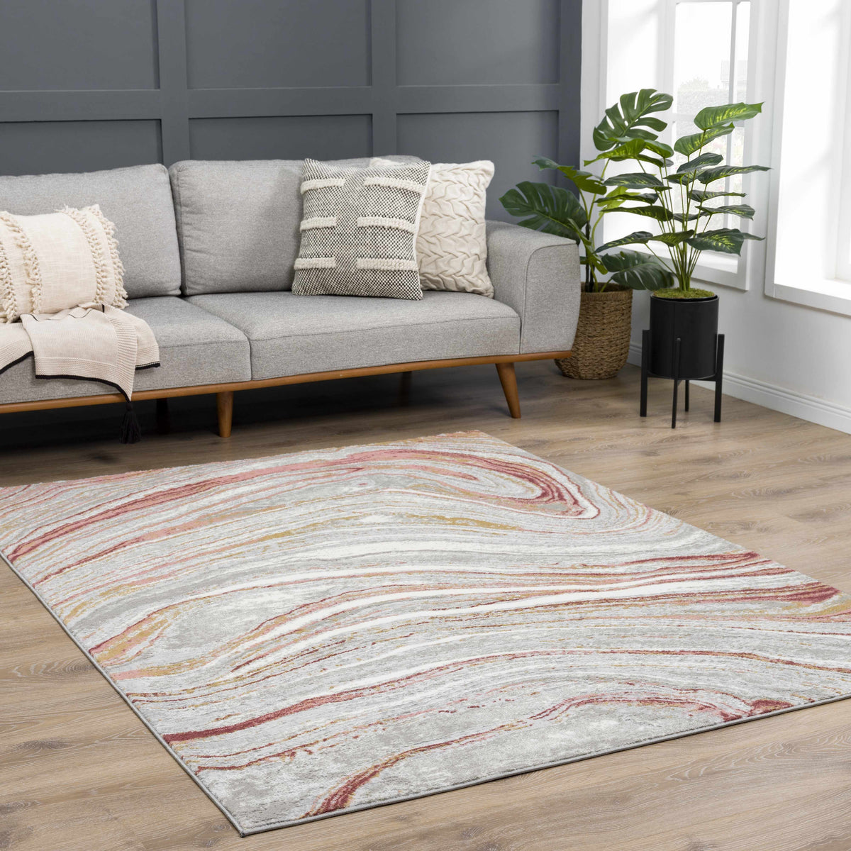 Live Marble Pink Area Rug - Clearance