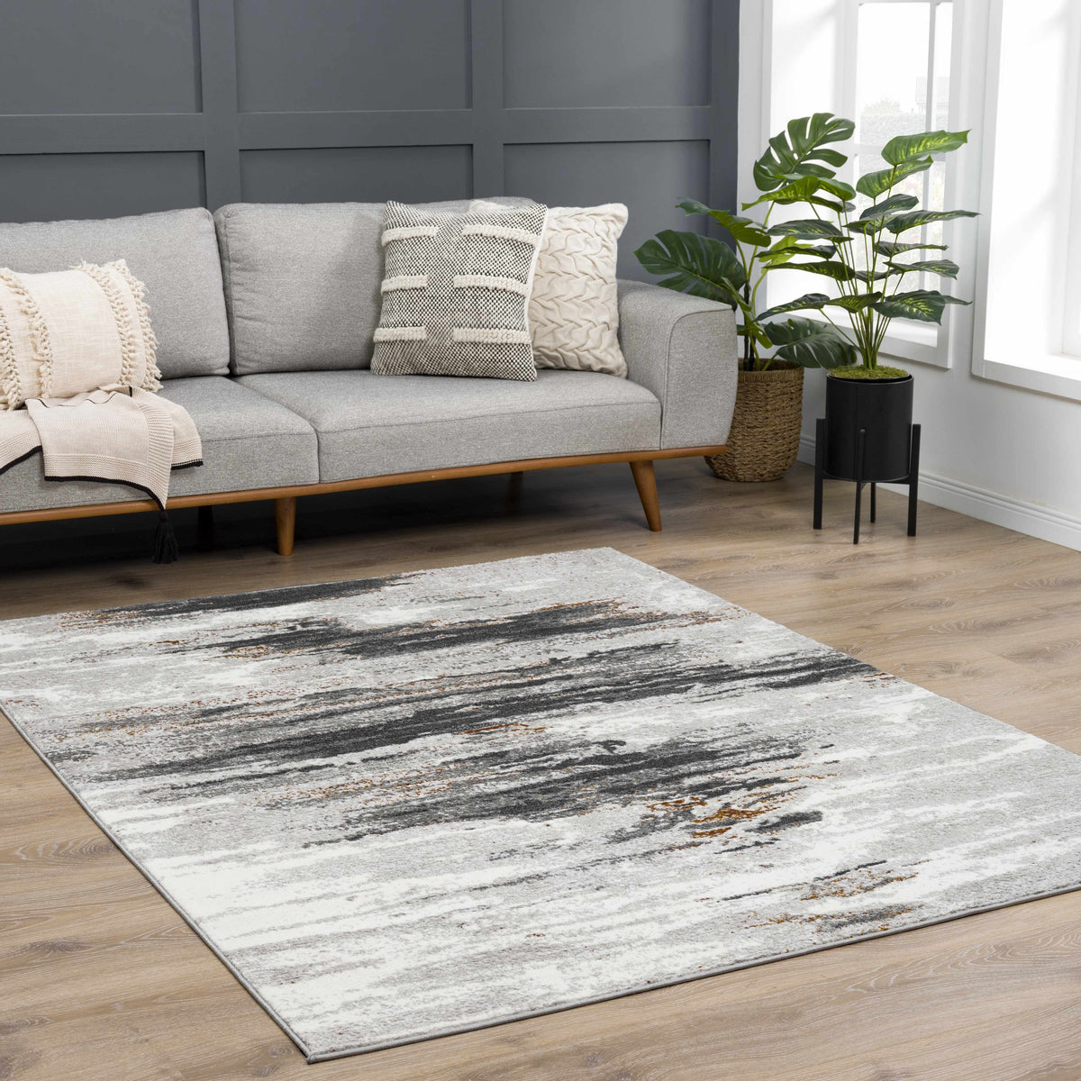 Live Marble Gray Area Rug - Clearance