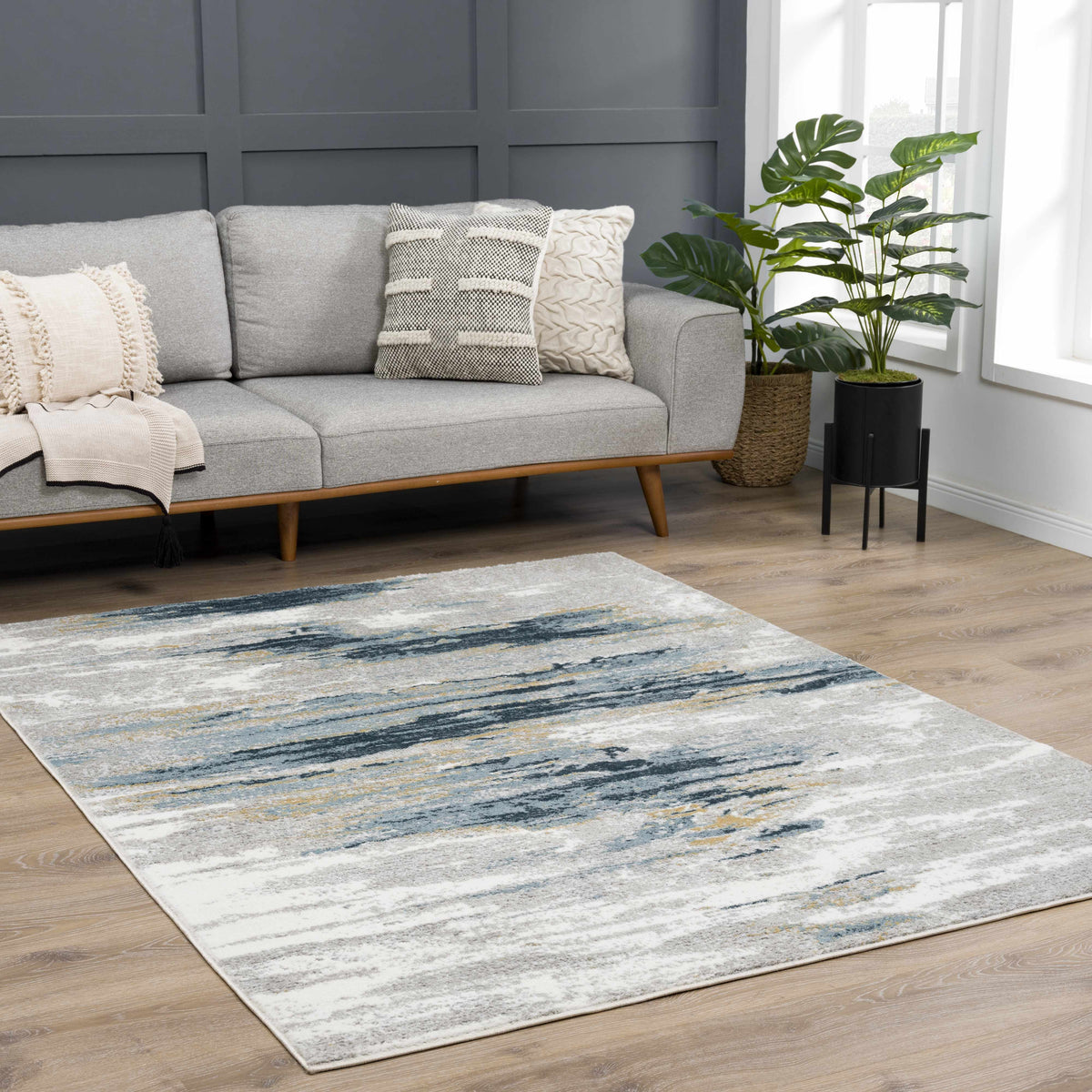 Live Marble Blue Area Rug - Clearance