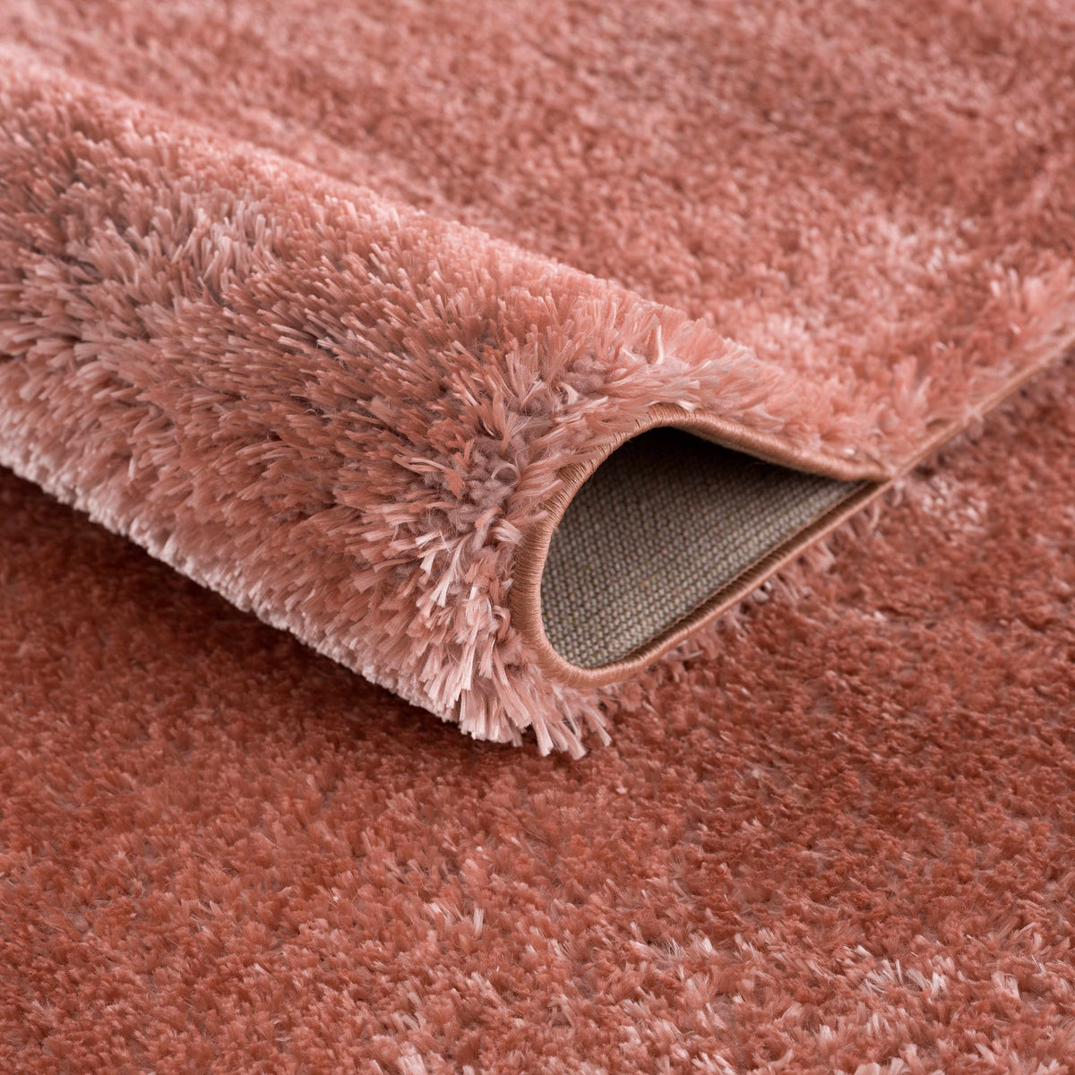 Rosava Dusty Pink Subtle Wavy Abstract Modern Minimalist Polyester Machine Woven Area Rug - Clearance