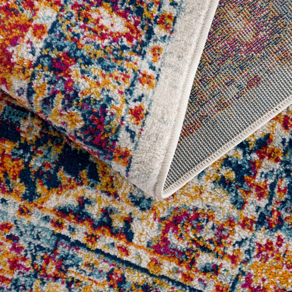 Istanbullu Blue & Orange Area Rug - Clearance