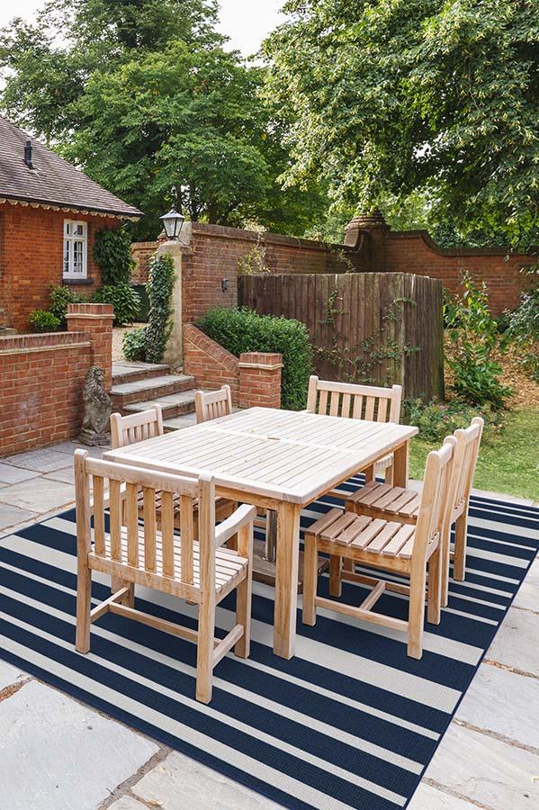 Sailmaker Stripe Blue Outdoor Rug