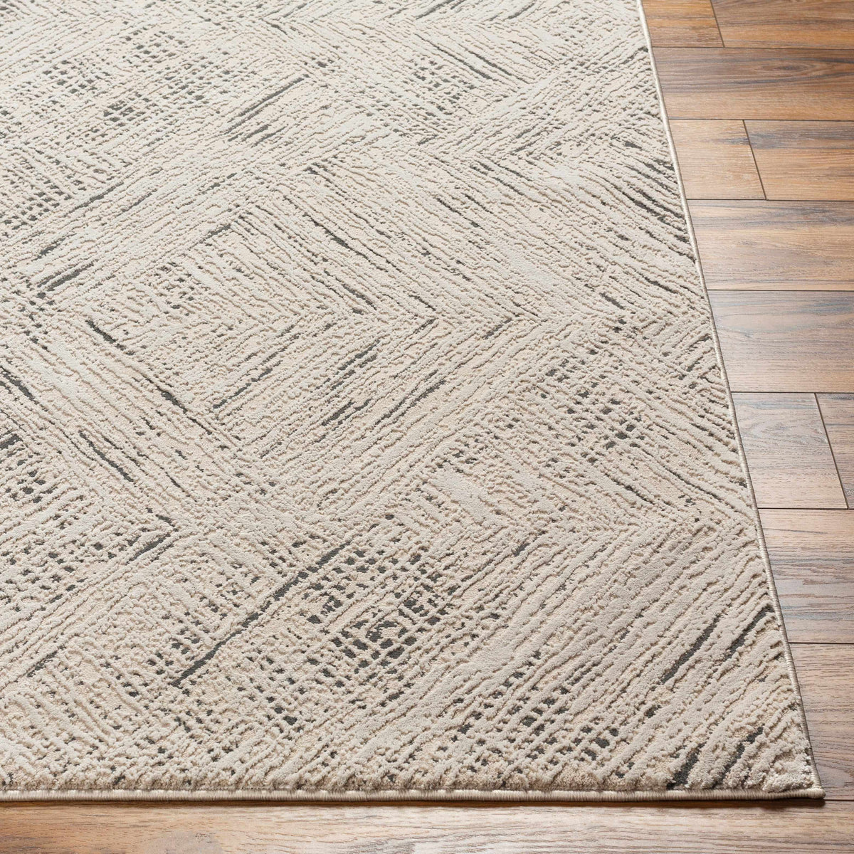 Garza Diamond Textured Washable Rug
