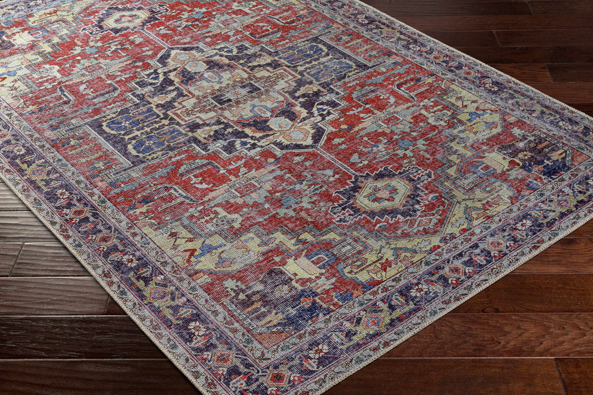 Reza Red Washable Rug - Clearance
