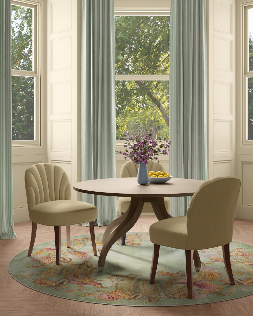 Bird of Paradise Silver Fern Rug by Sanderson