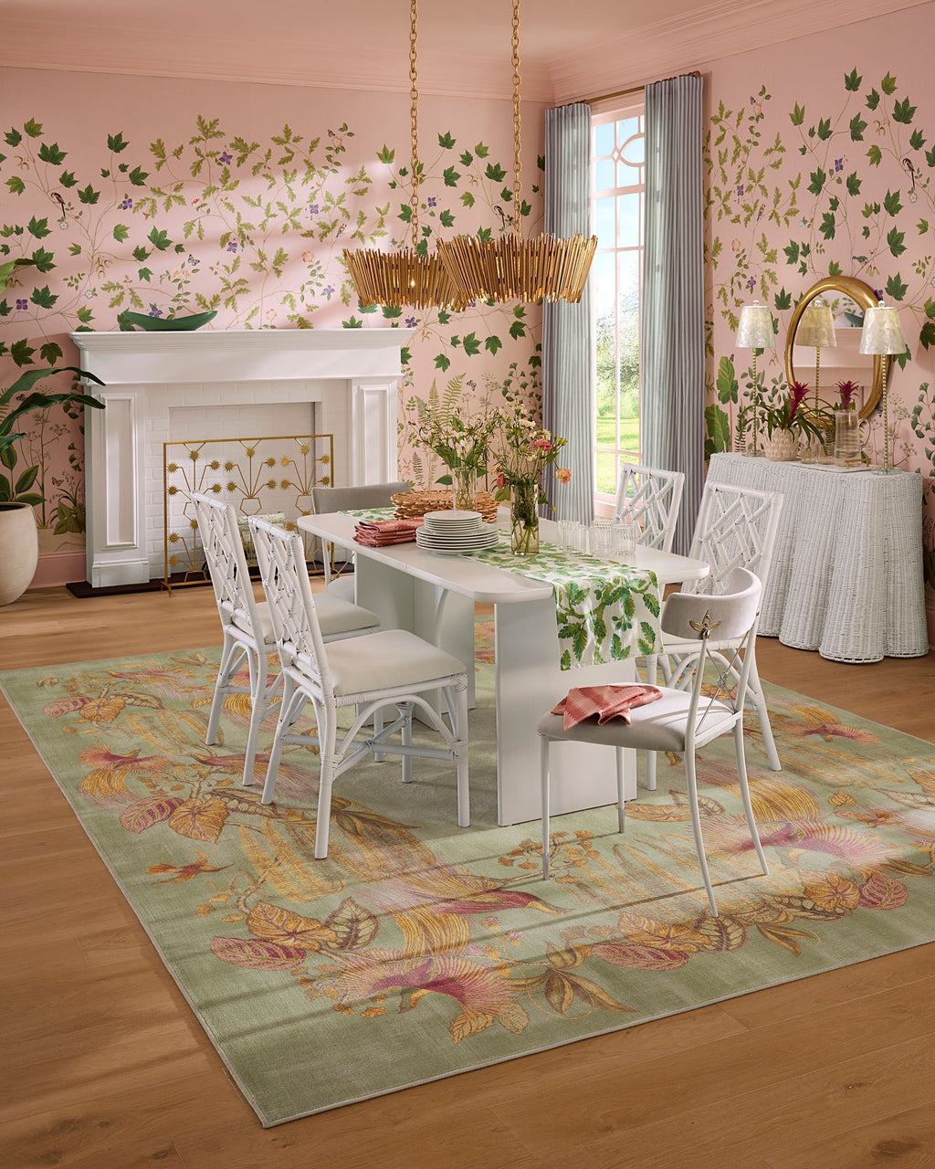 Bird of Paradise Silver Fern Rug by Sanderson