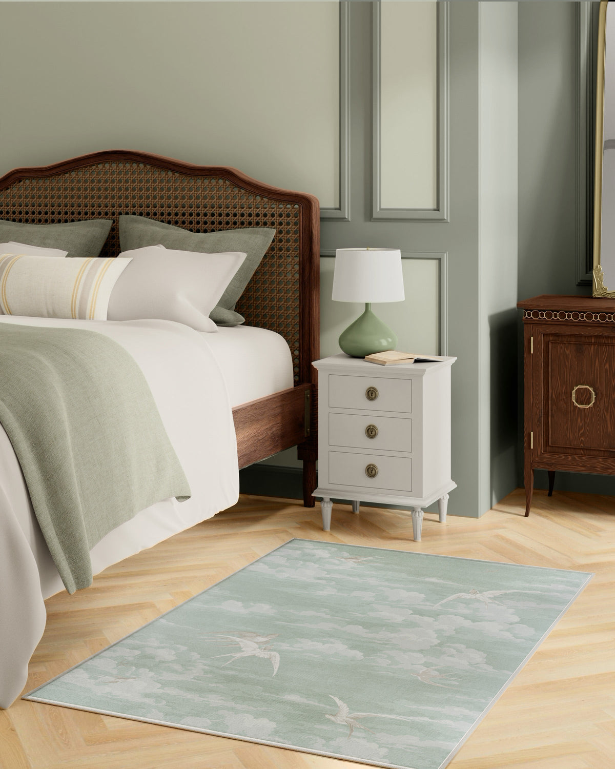 Silvi Clouds Seaspray Rug by Sanderson