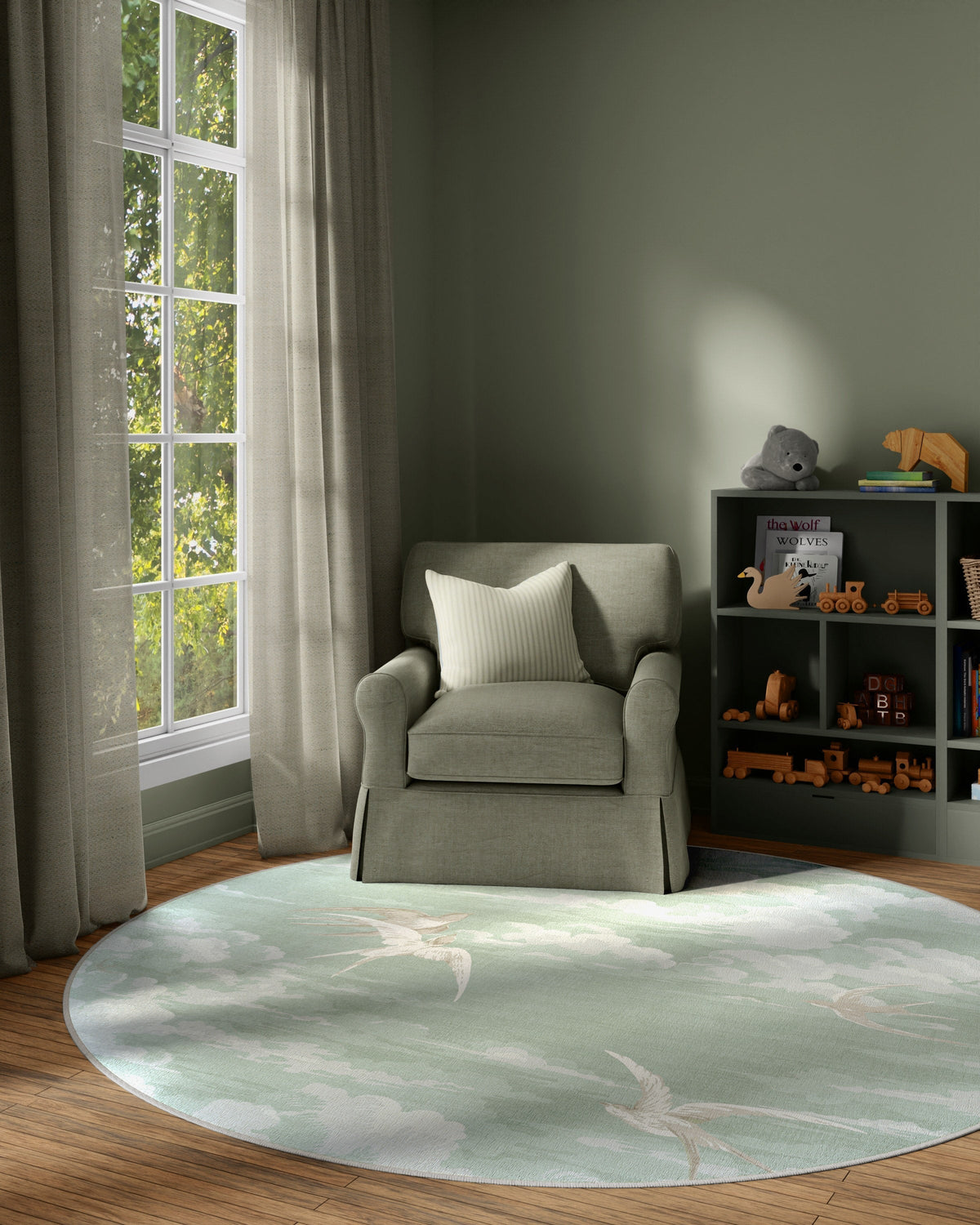 Silvi Clouds Seaspray Rug by Sanderson