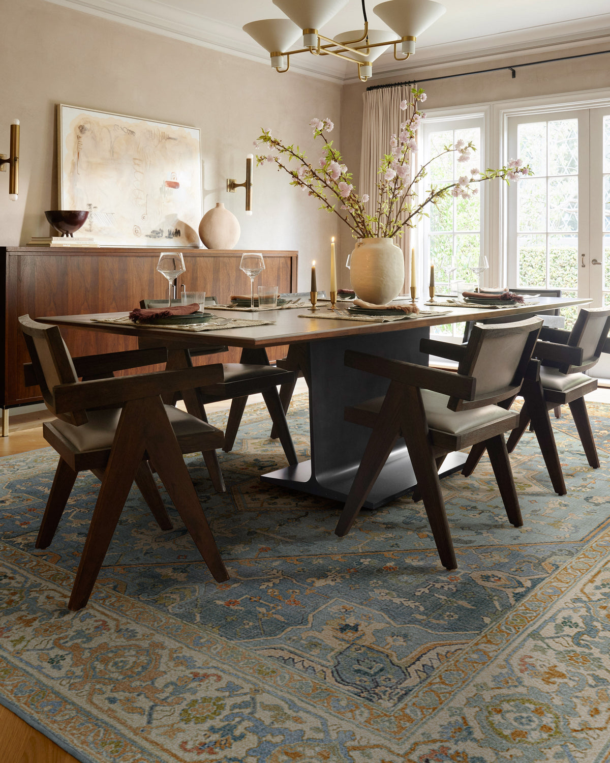 Santiago Blue & Cream Flatwoven Rug
