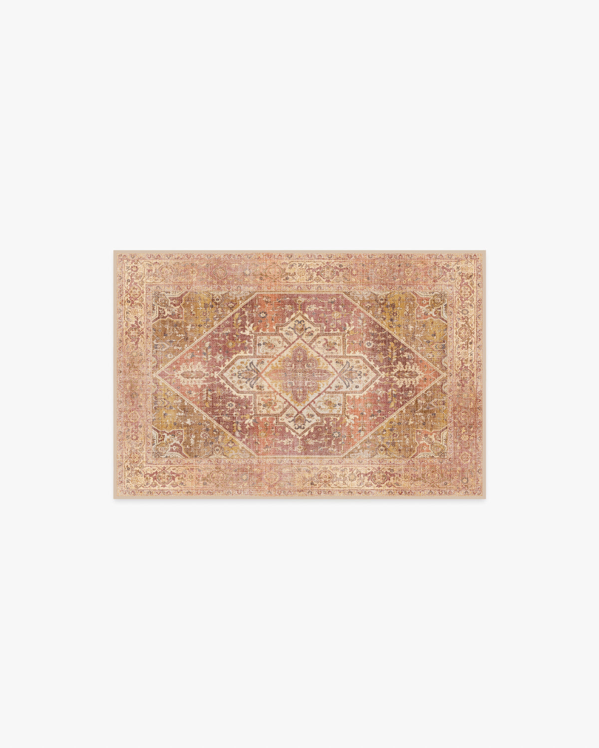 Santiago Coral & Gold Flatwoven Rug