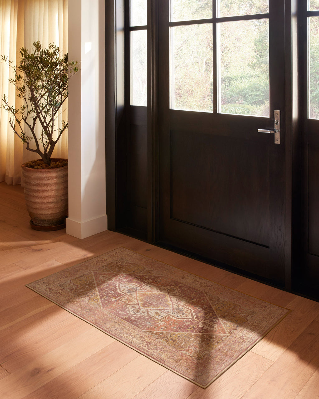 Santiago Coral & Gold Flatwoven Rug