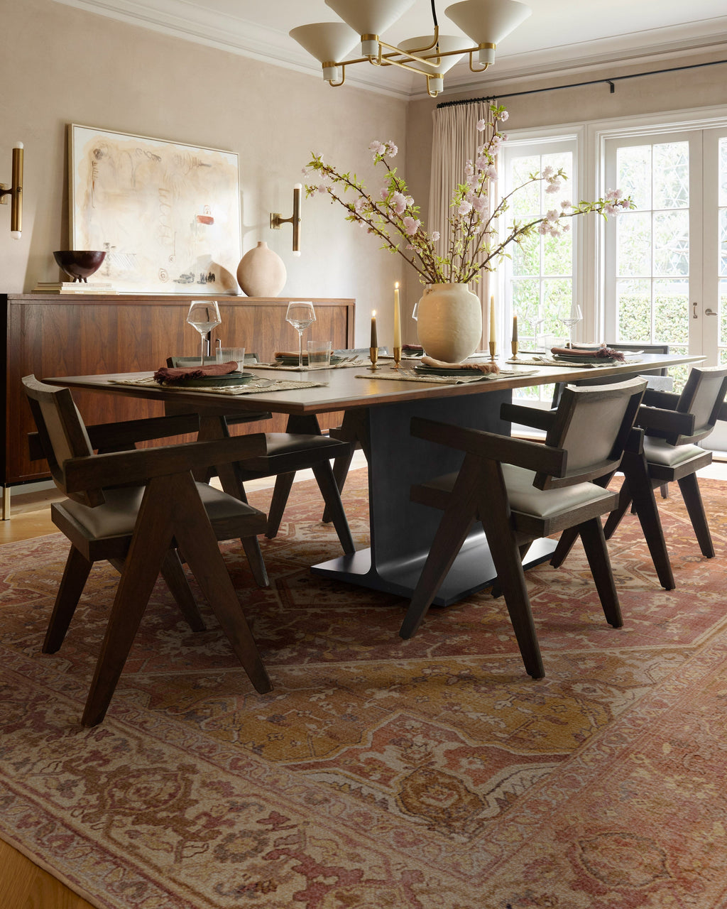 Santiago Coral & Gold Flatwoven Rug