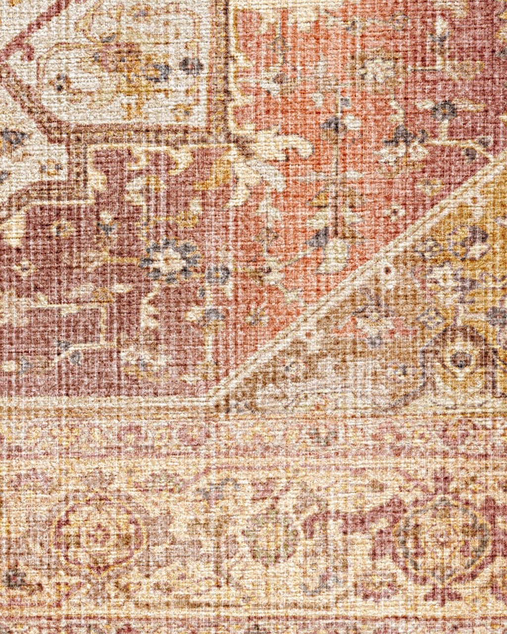 Santiago Coral & Gold Flatwoven Rug