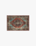 Santiago Crimson & Light Blue Rug