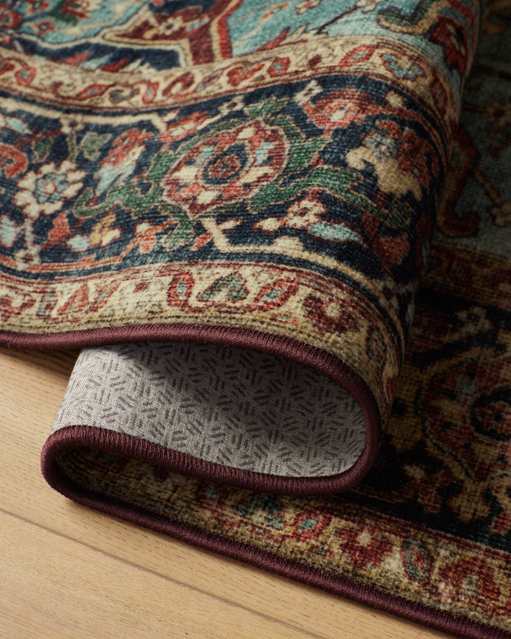 Santiago Crimson & Light Blue Rug