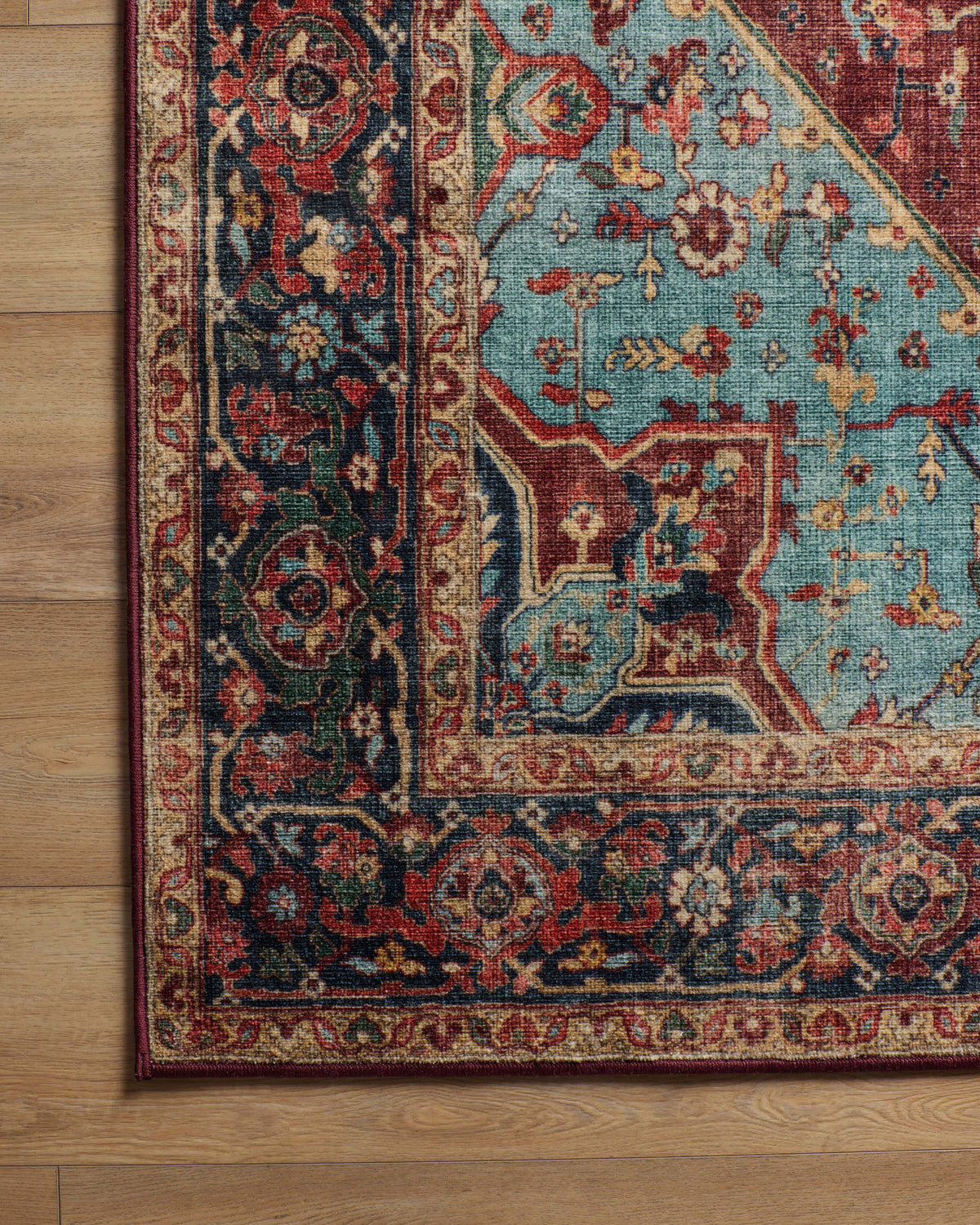 Santiago Crimson & Light Blue Rug