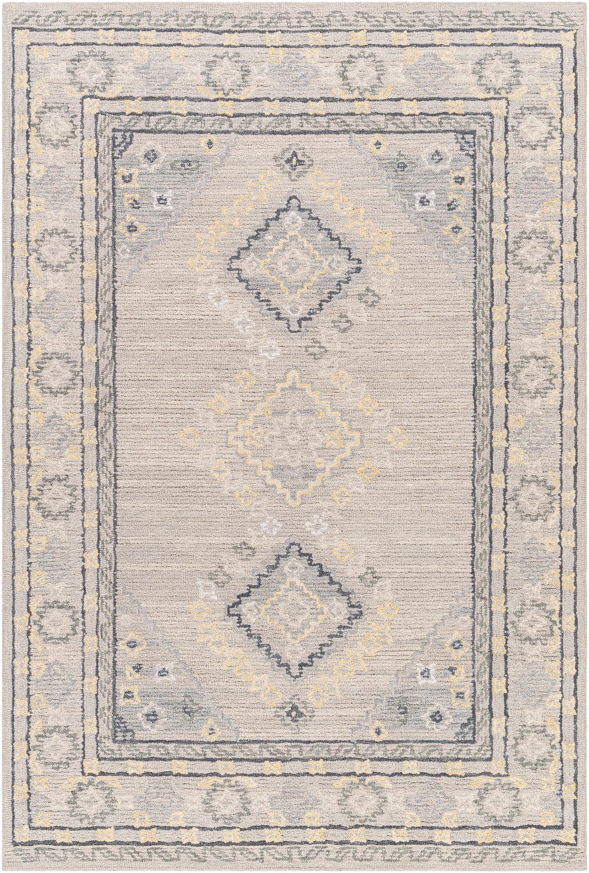 Alena Gray Wool Blend Area Rug - Clearance