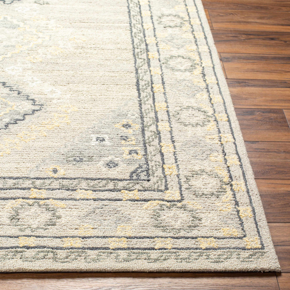 Alena Gray Wool Blend Area Rug - Clearance