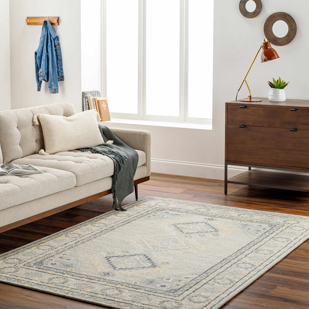 Alena Gray Wool Blend Area Rug - Clearance