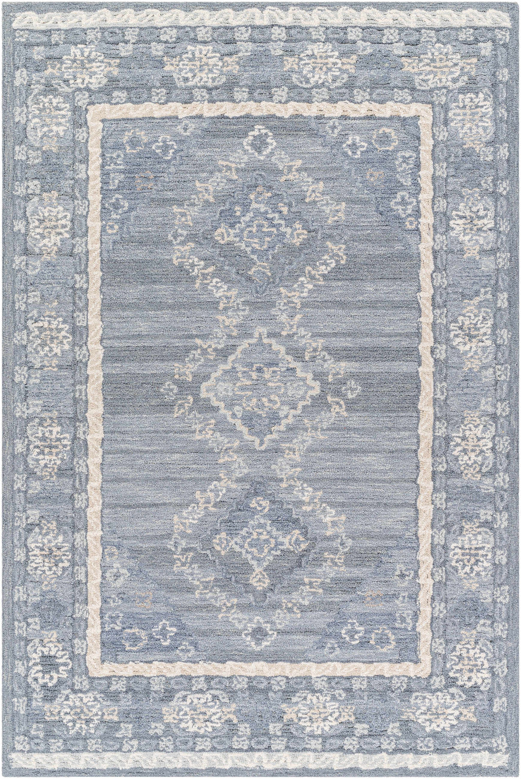 Alena Gray Blue Wool Blend Area Rug - Clearance