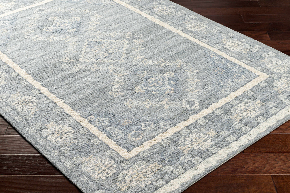 Alena Gray Blue Wool Blend Area Rug - Clearance