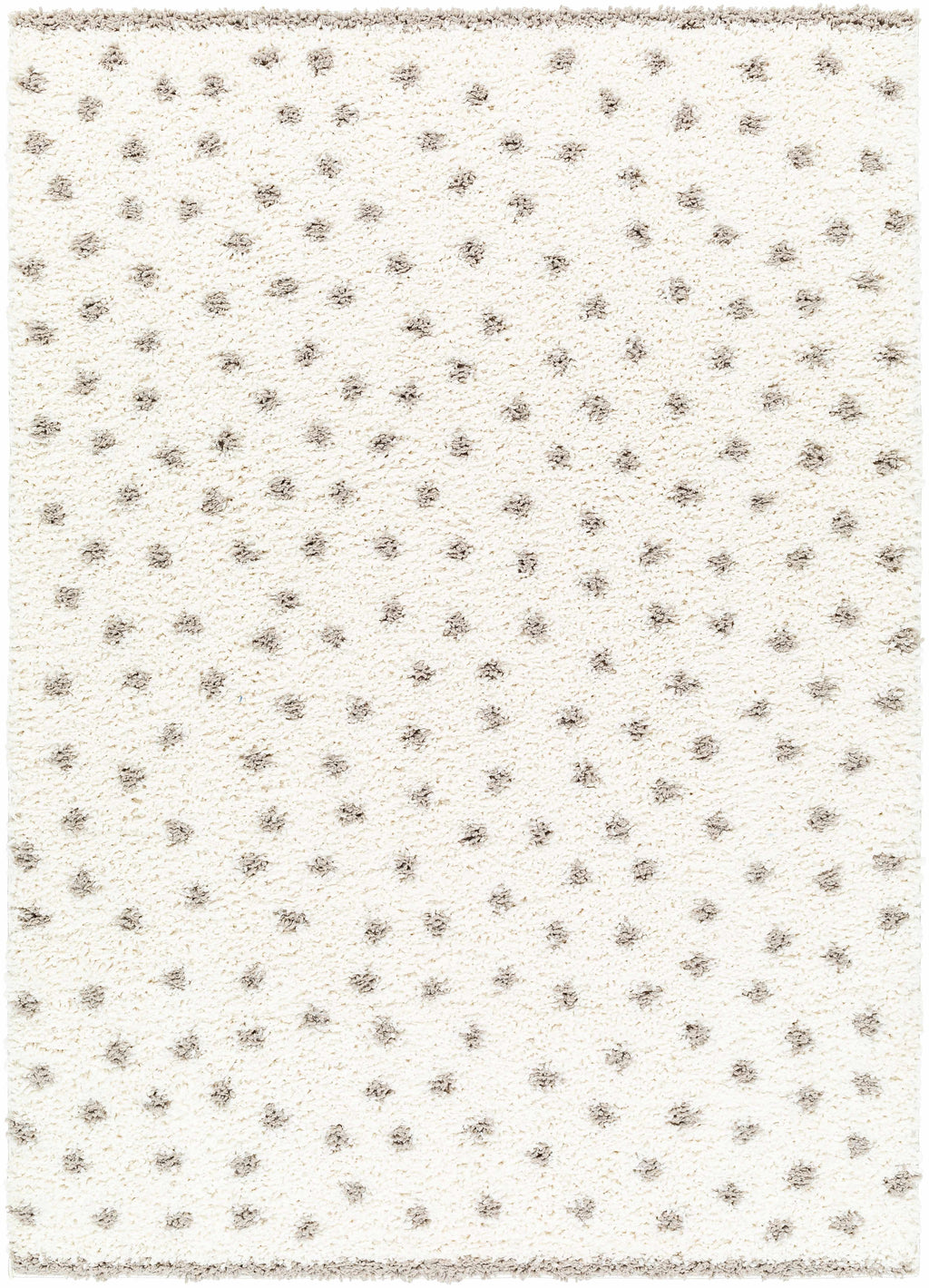 Chaia Dotted Cream & Gray Plush Area Rug - Clearance