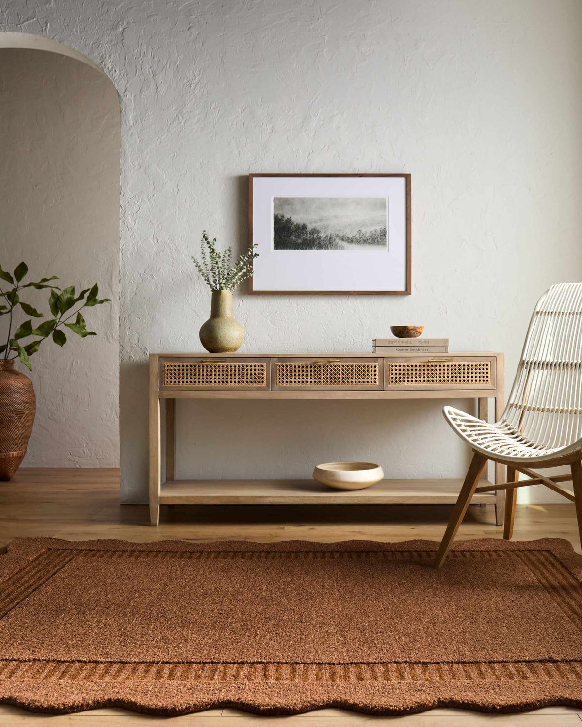 Gurib Border Modern Hand Tufted Wool Area Rug