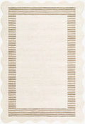 Tono Ivory Border Hand Tufted Wool Area Rug
