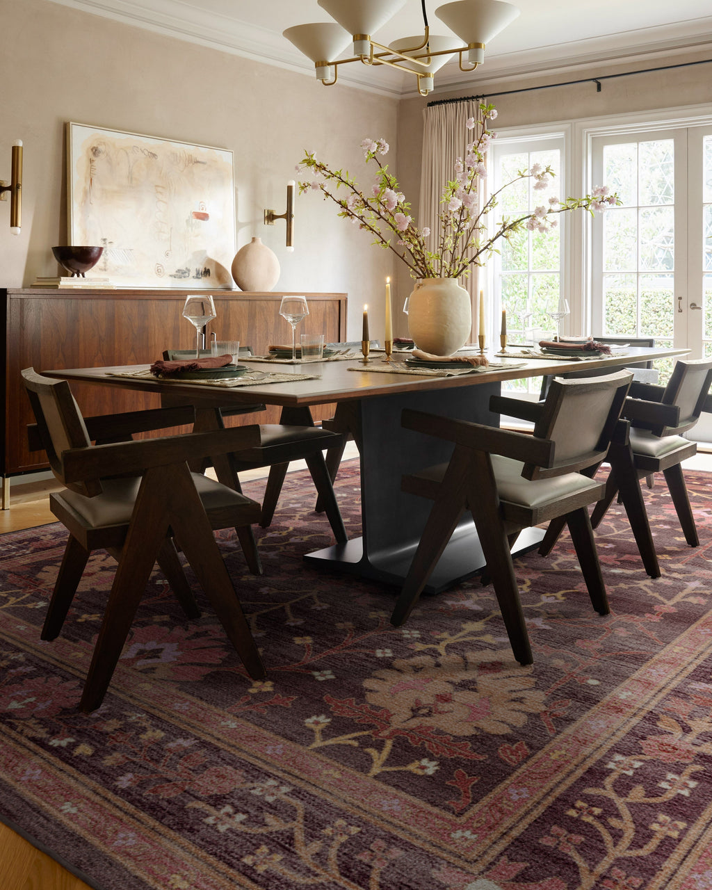 Serafina Coral & Burgundy Flatwoven Rug