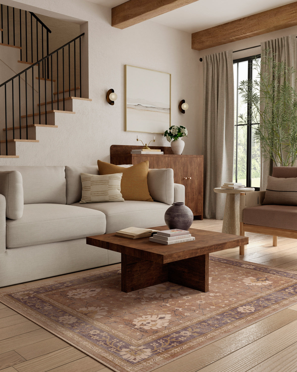 Serafina Taupe & Plum Flatwoven Rug