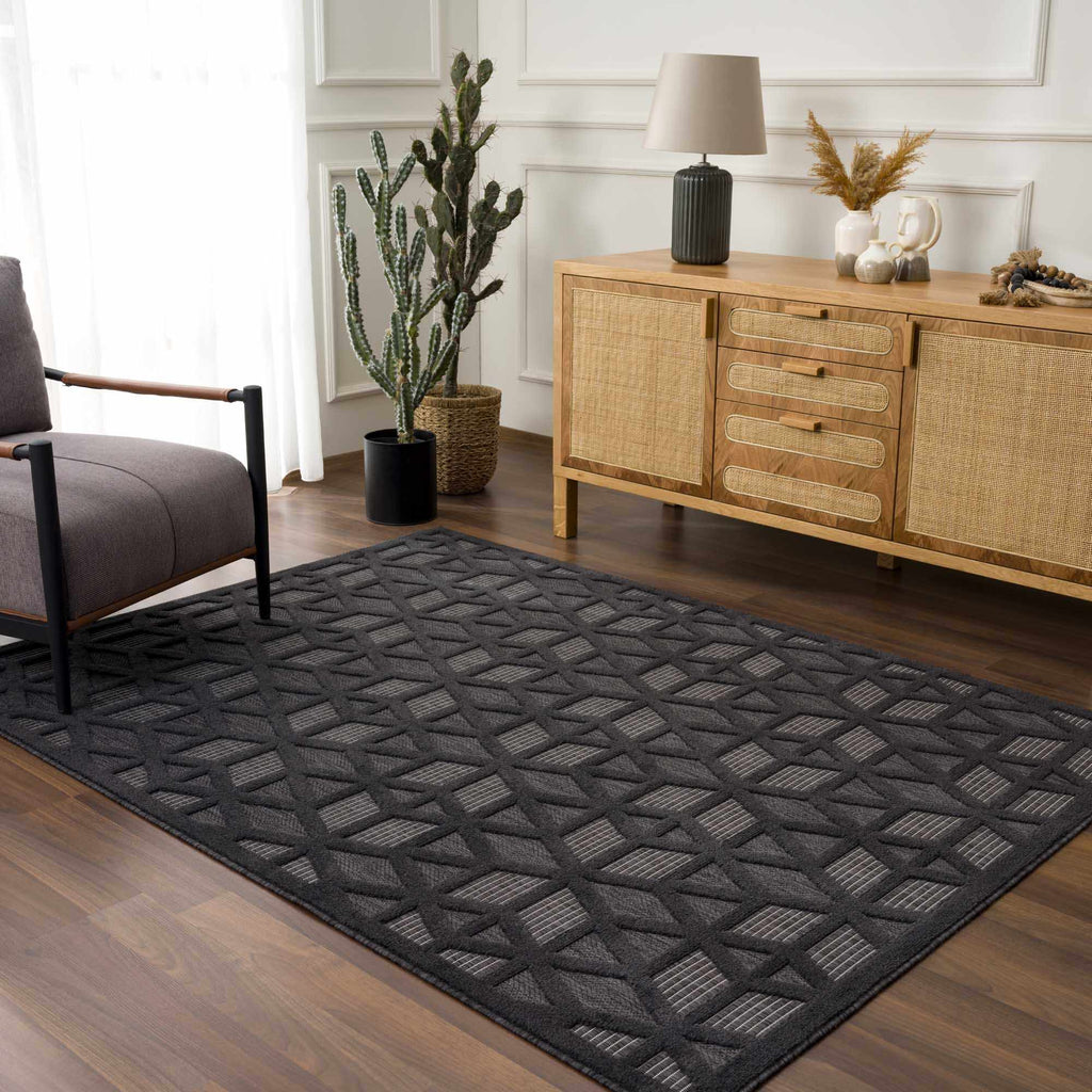 Nuri Black Outdoor Rug - Clearance