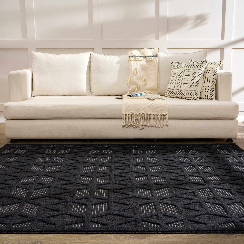 Nuri Black Outdoor Rug - Clearance