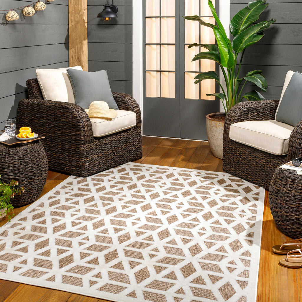 Nuri Tan Outdoor Rug - Clearance