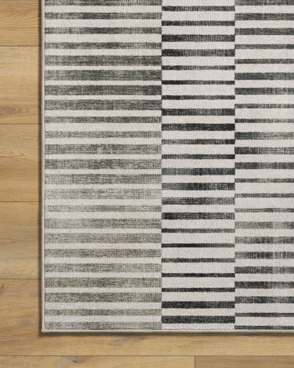 Shadow Stripe Black & Cream Rug