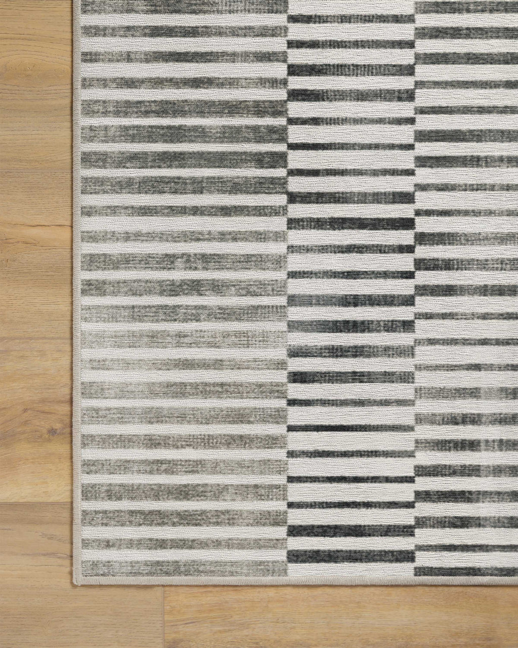 Shadow Stripe Black & Cream Flatwoven Rug