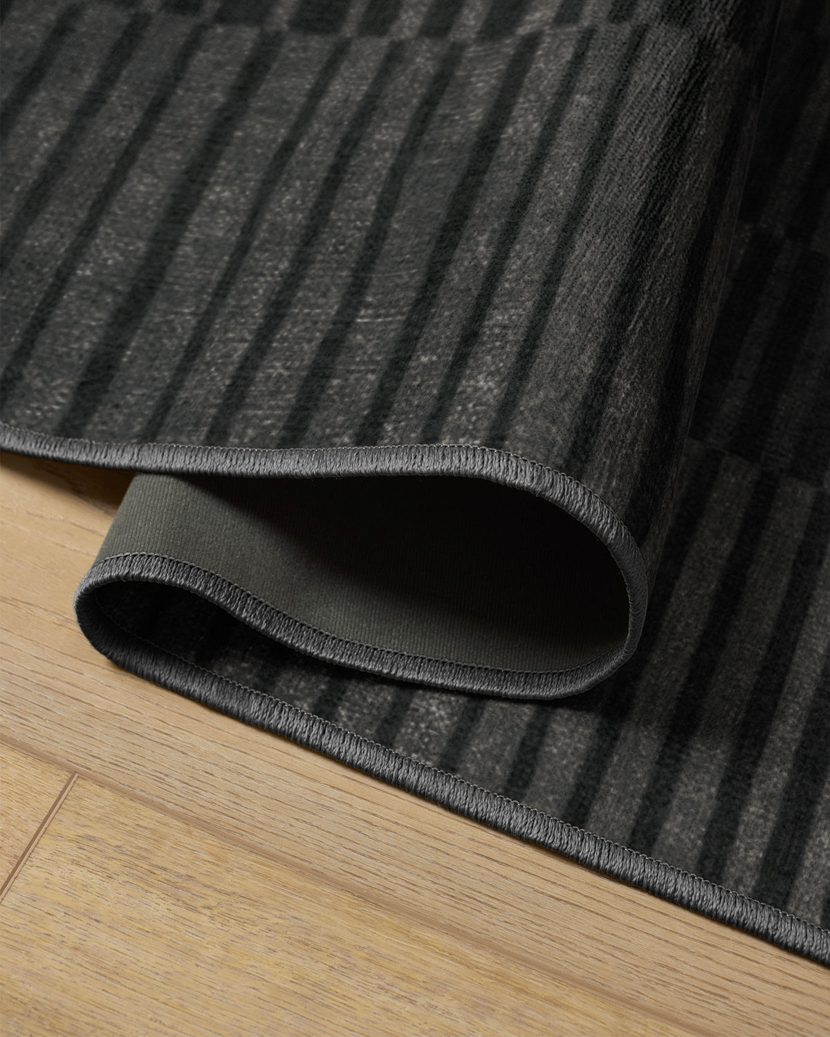 Shadow Stripe Charcoal Flatwoven Rug