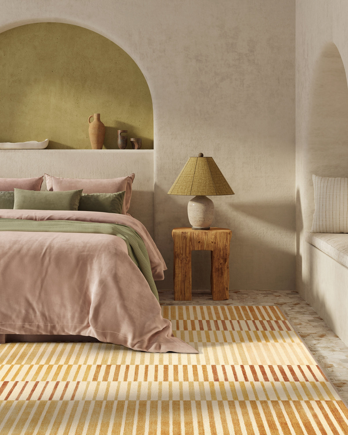 Shadow Stripe Gold Flatwoven Rug