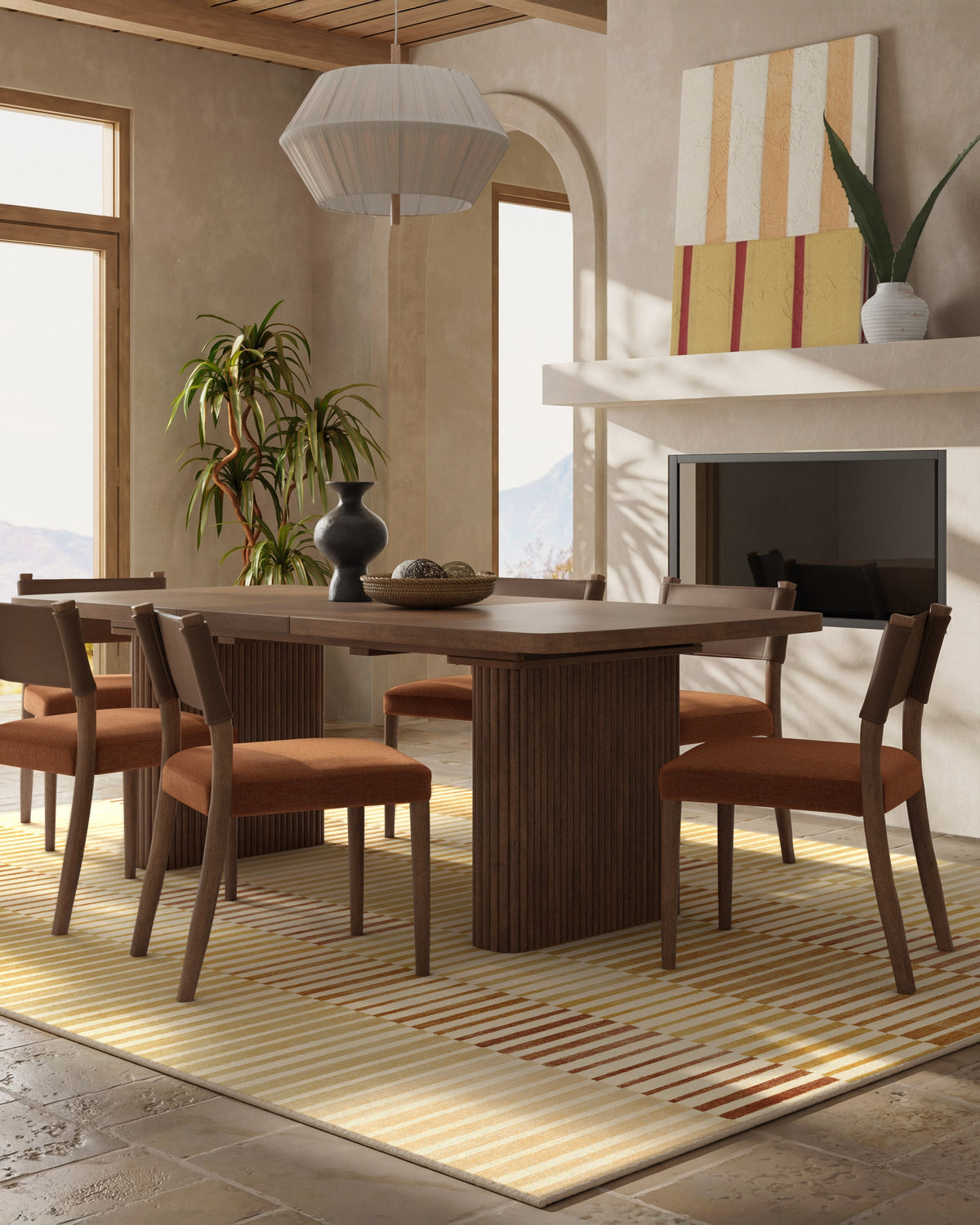 Shadow Stripe Gold Flatwoven Rug