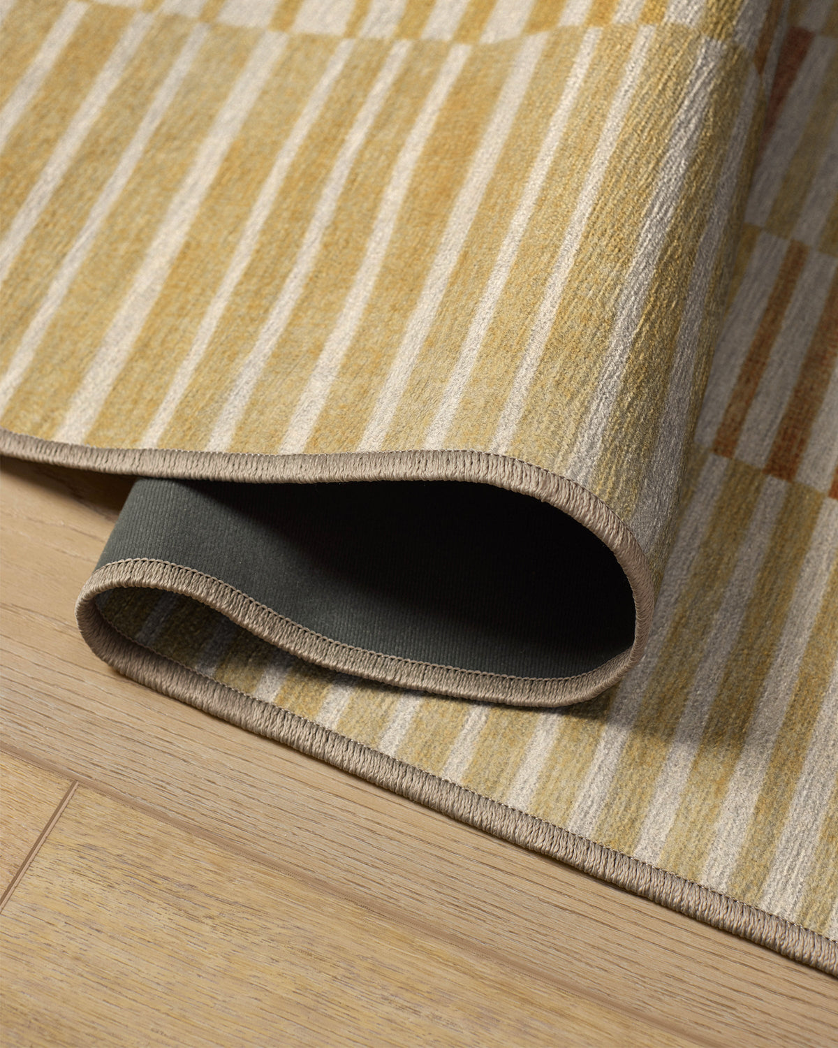 Shadow Stripe Gold Flatwoven Rug