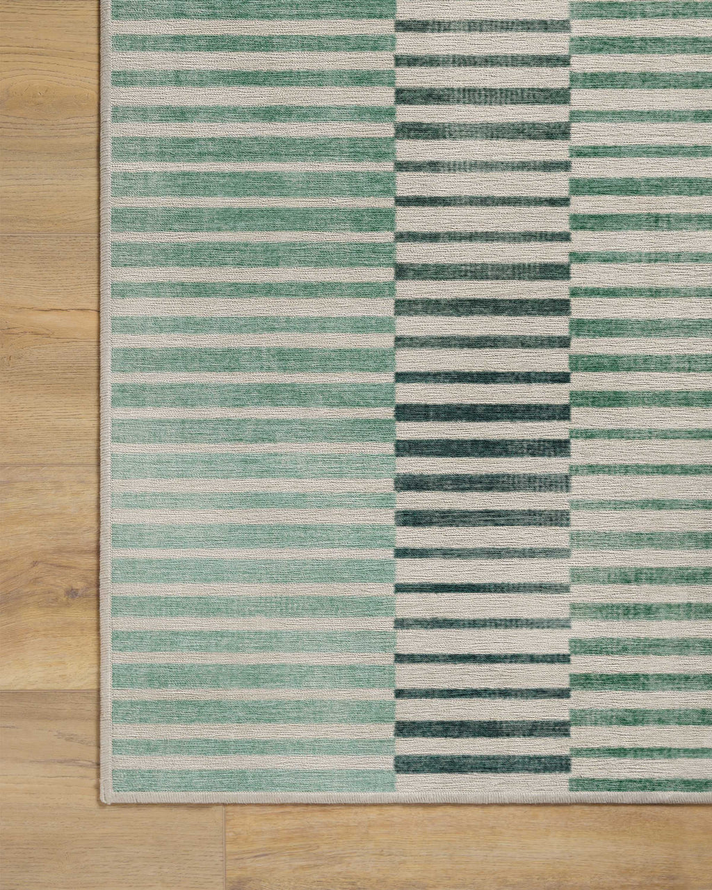 Shadow Stripe Green Flatwoven Rug