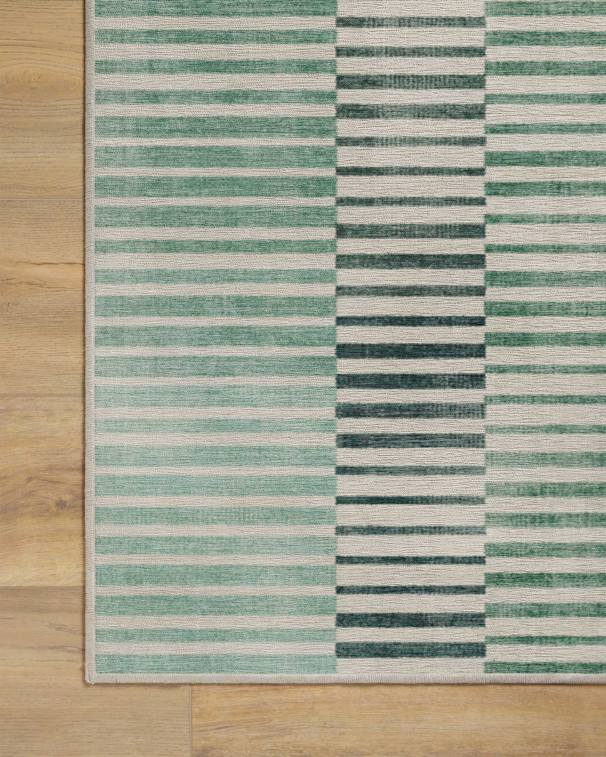 Shadow Stripe Green Flatwoven Rug
