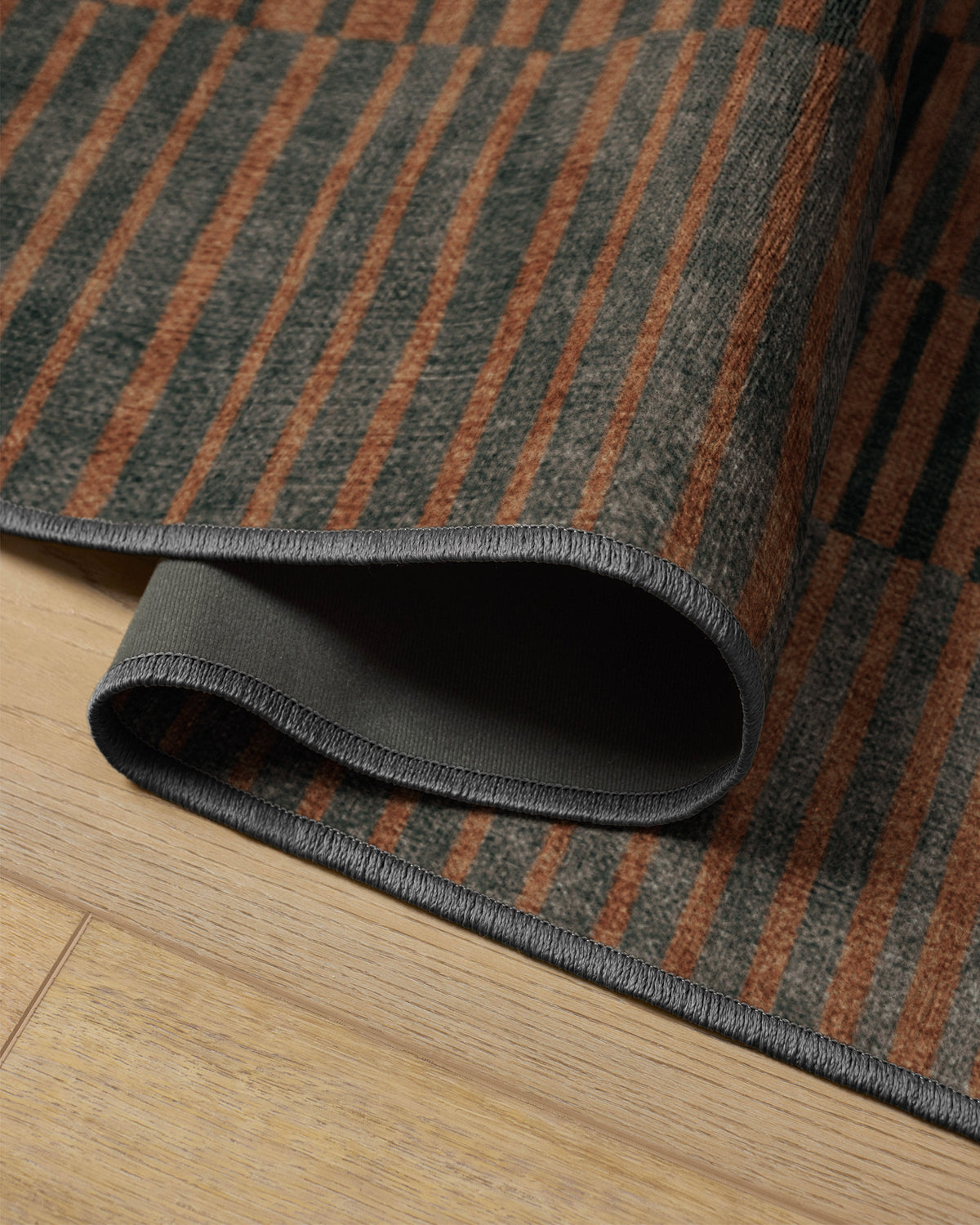 Shadow Stripe Rust Flatwoven Rug
