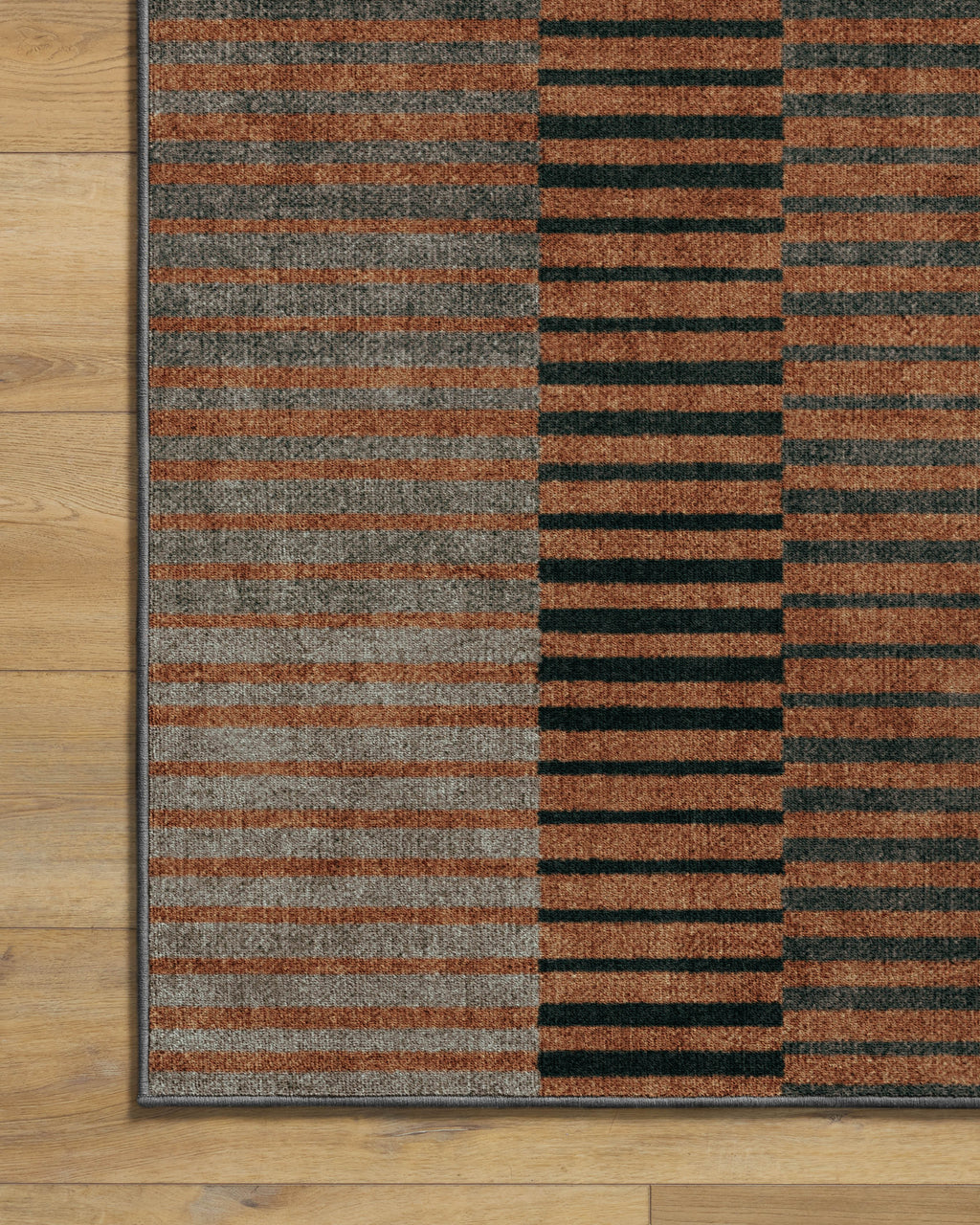 Shadow Stripe Rust Rug