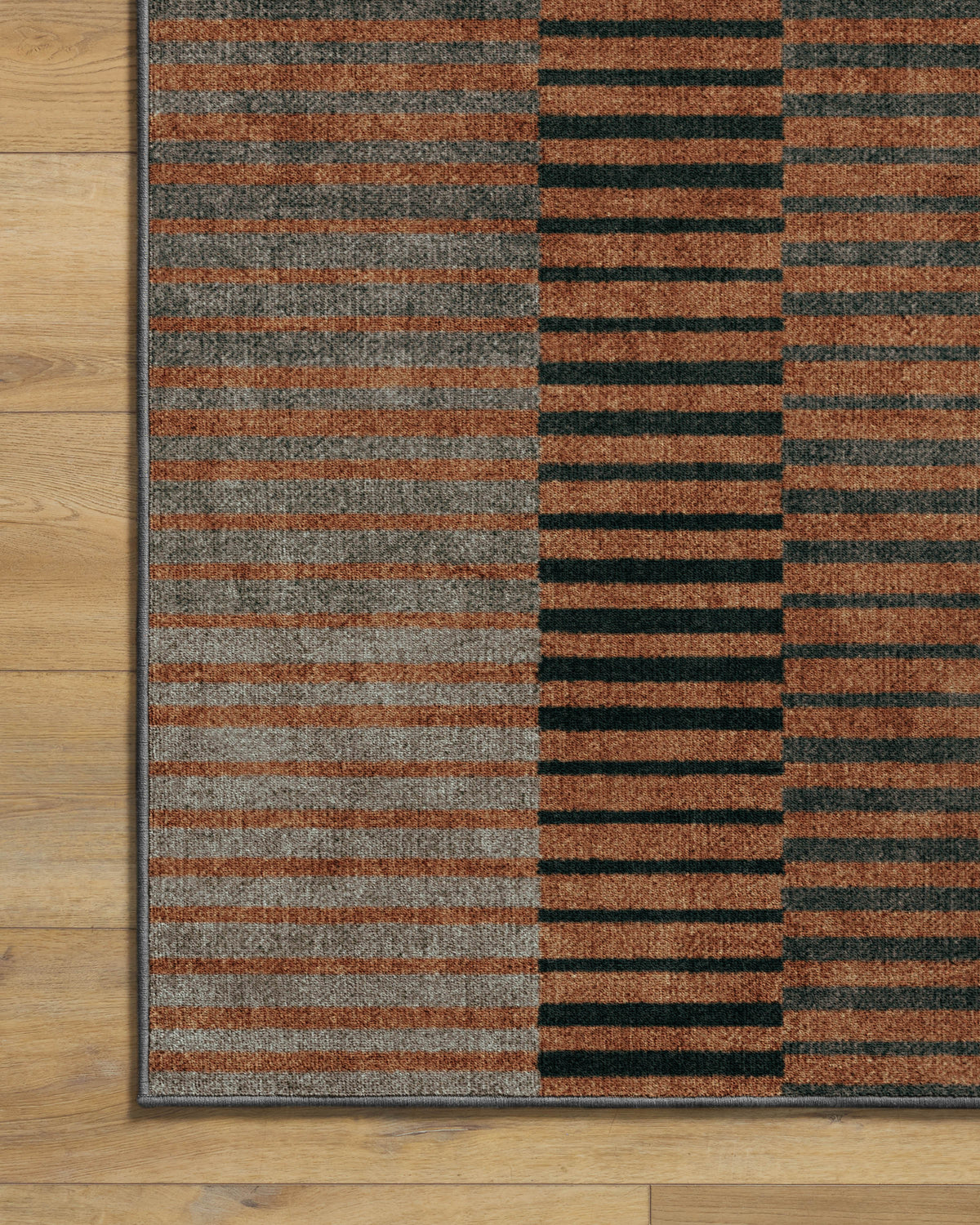Shadow Stripe Rust Rug