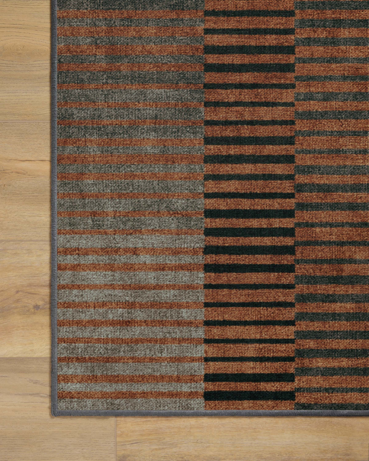Shadow Stripe Rust Flatwoven Rug