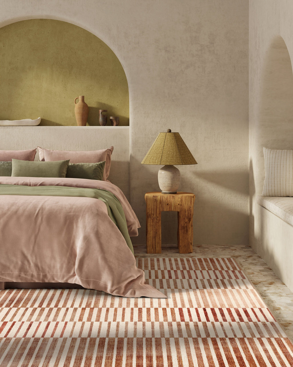 Shadow Stripe Terracotta Flatwoven Rug