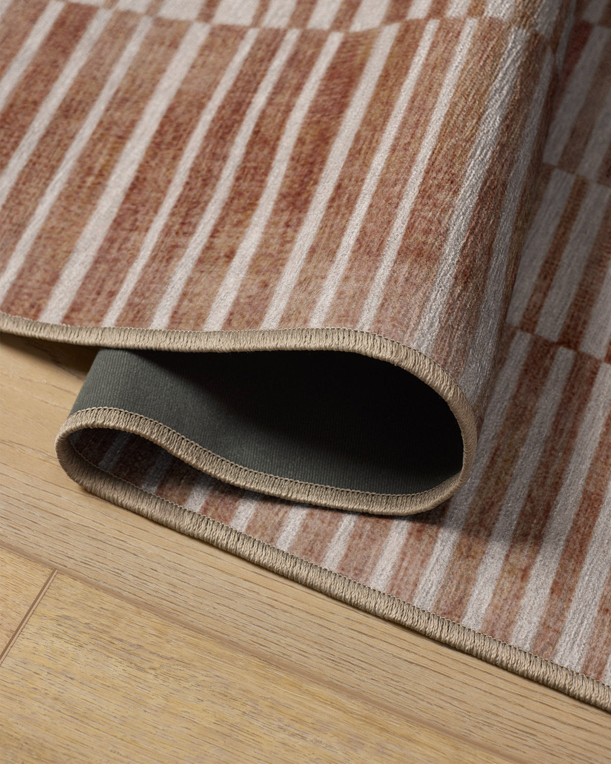 Shadow Stripe Terracotta Flatwoven Rug