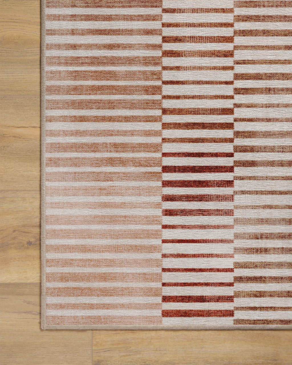 Shadow Stripe Terracotta Flatwoven Rug
